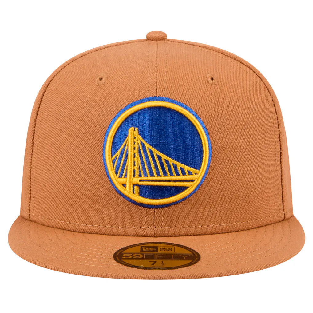 New Era Golden State Warriors Color Pack 59FIFTY Fitted Hat - Tan Techwosell