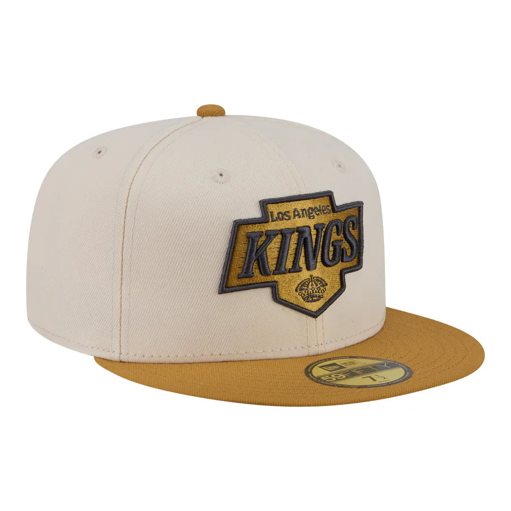 Los Angeles Kings New Era Colorpack Two-Tone 59FIFTY Fitted Hat - Cream/Tan Techwosell