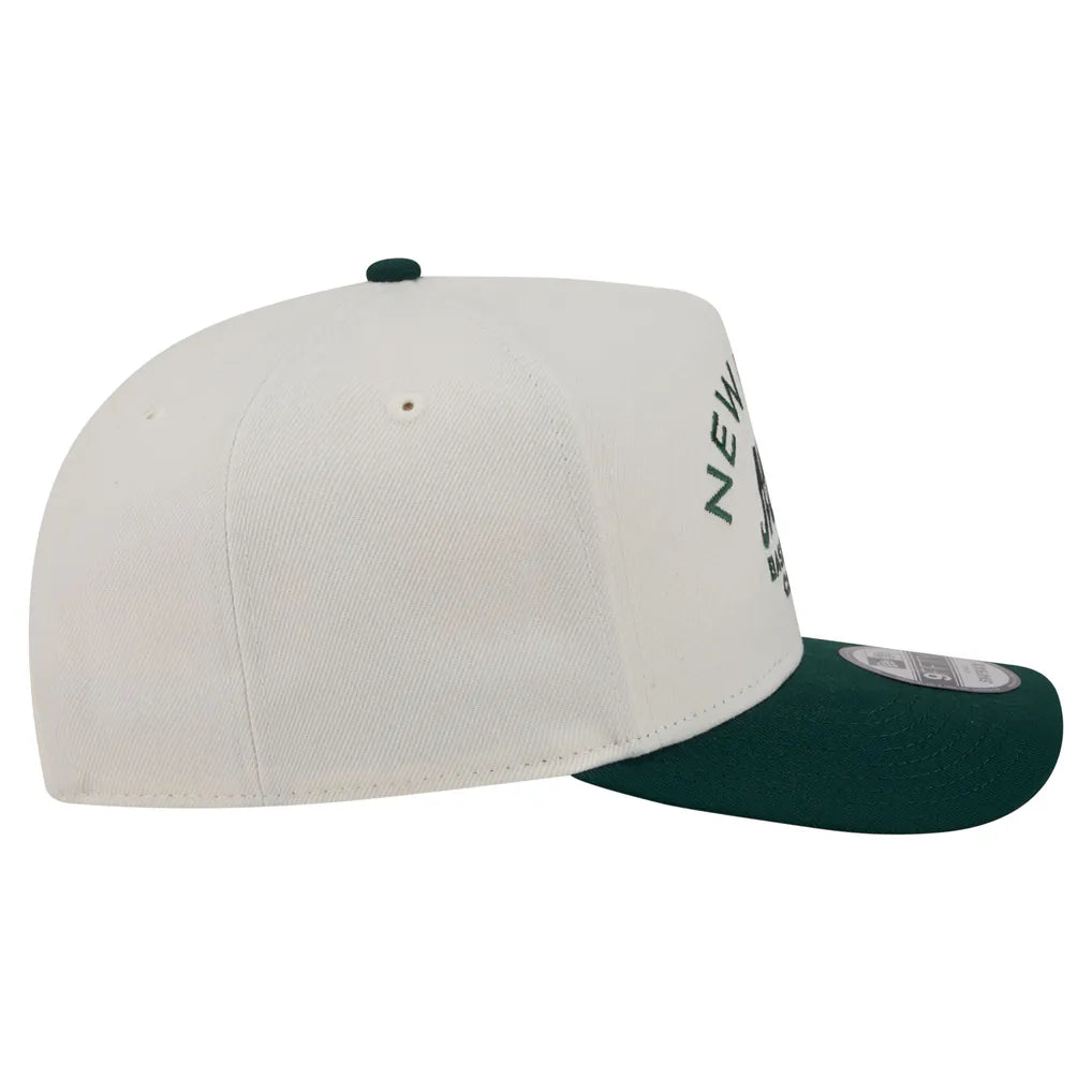 New York Mets New Era Chrome A-Frame 9FIFTY Snapback Hat - Cream/Dark Green Techwosell