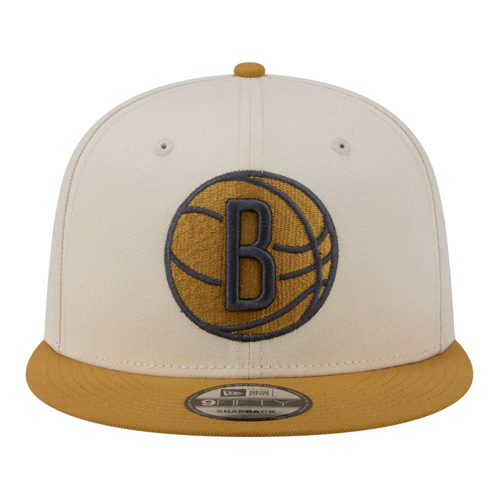 Brooklyn Nets New Era Two-Tone Color Pack 9FIFTY Snapback Hat - Cream/Tan
