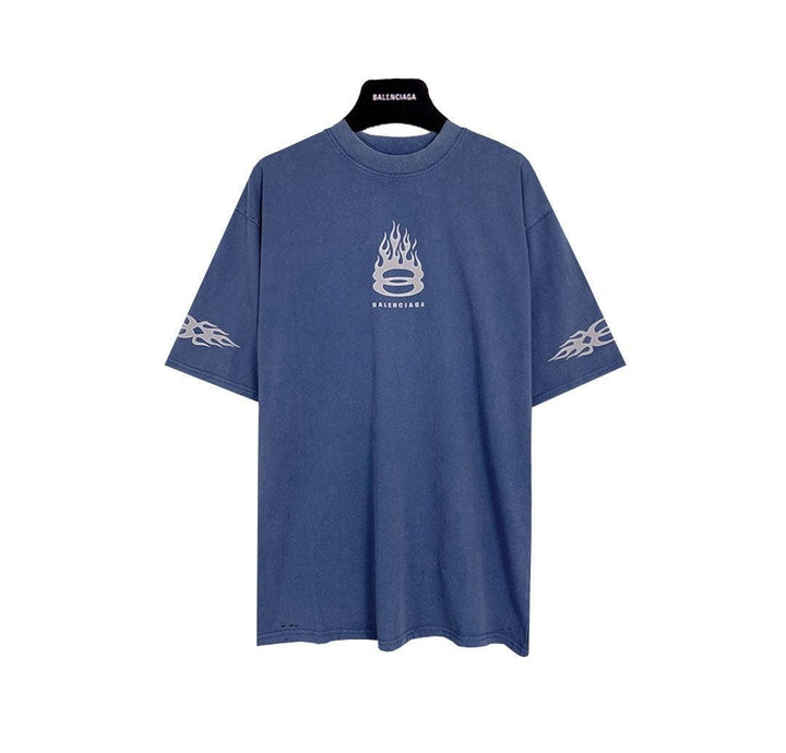 Balenciaga Light Blue T-Shirt Without Collar