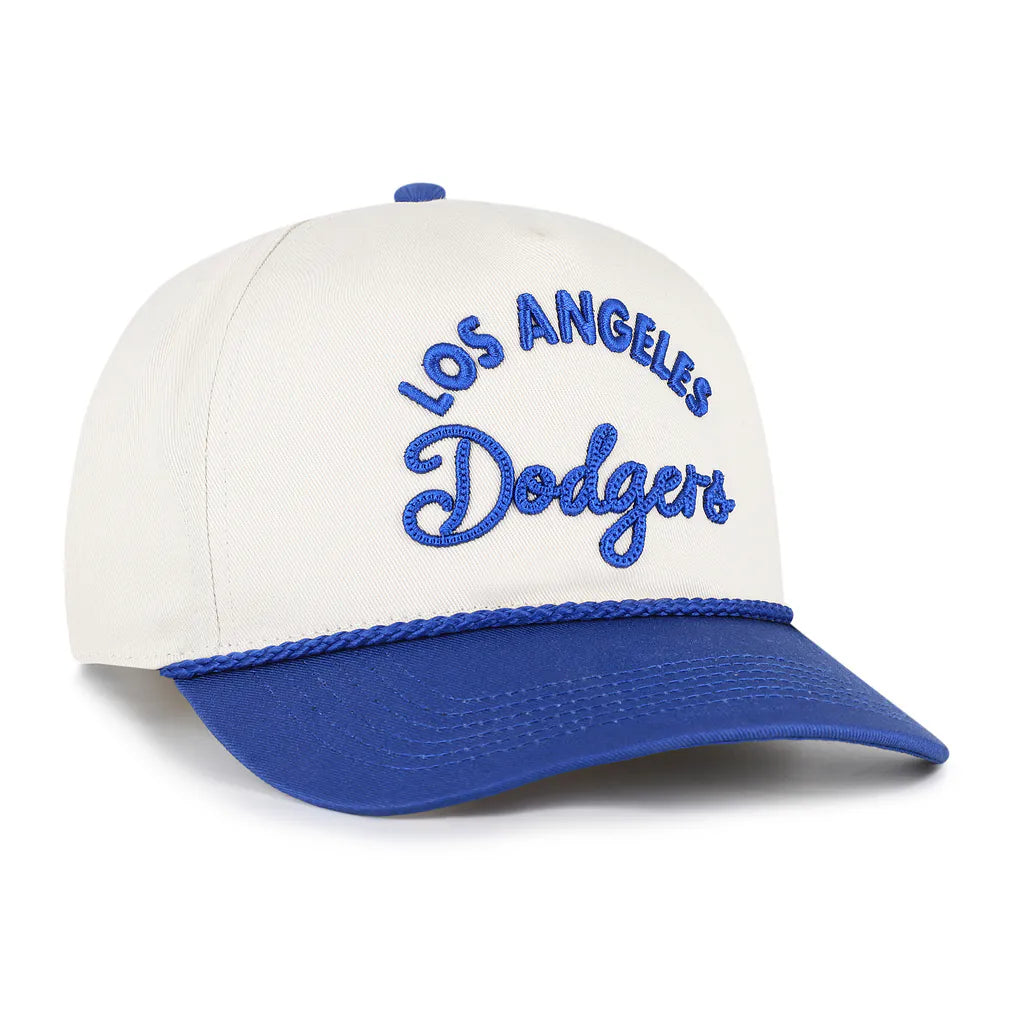 Los Angeles Dodgers '47 Unisex Rope Script Hitch Adjustable Hat - Natural/Royal Techwosell