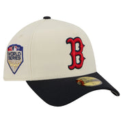 Boston Red Sox New Era Chrome A-Frame 59FORTY Fitted Hat - Cream Techwosell