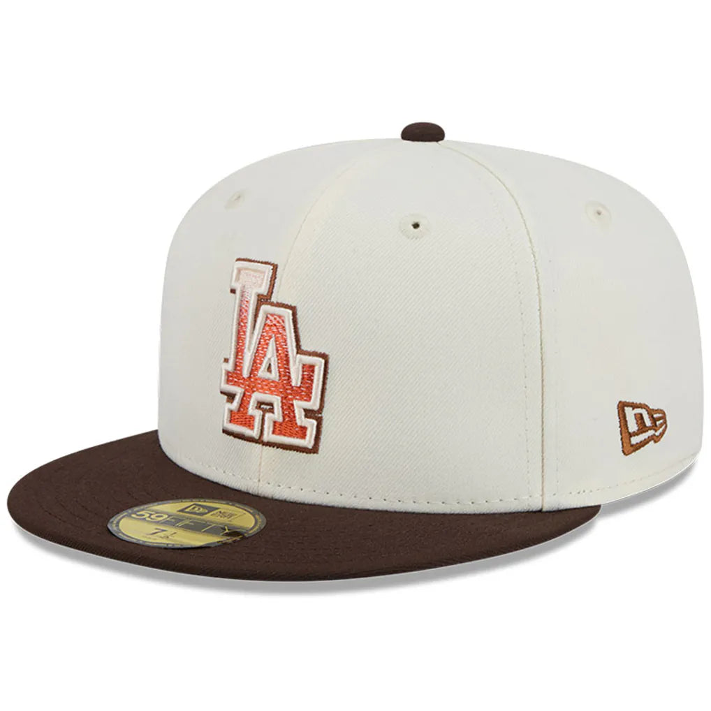 Los Angeles Dodgers New Era Pumpkin Spice 59FIFTY Fitted Hat - Natural/Brown