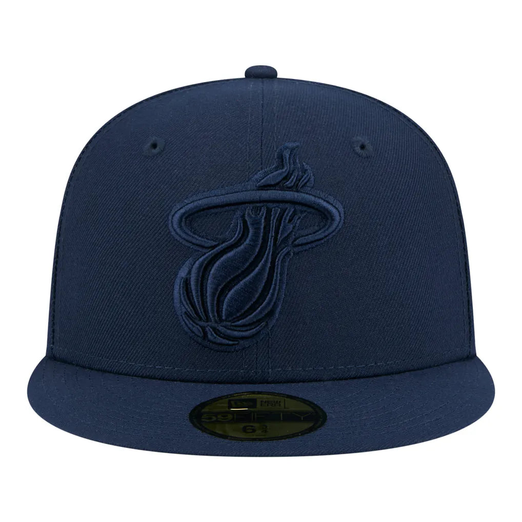 Miami Heat New Era Tonal Color Pack 59FIFTY Fitted Hat - Navy Techwosell