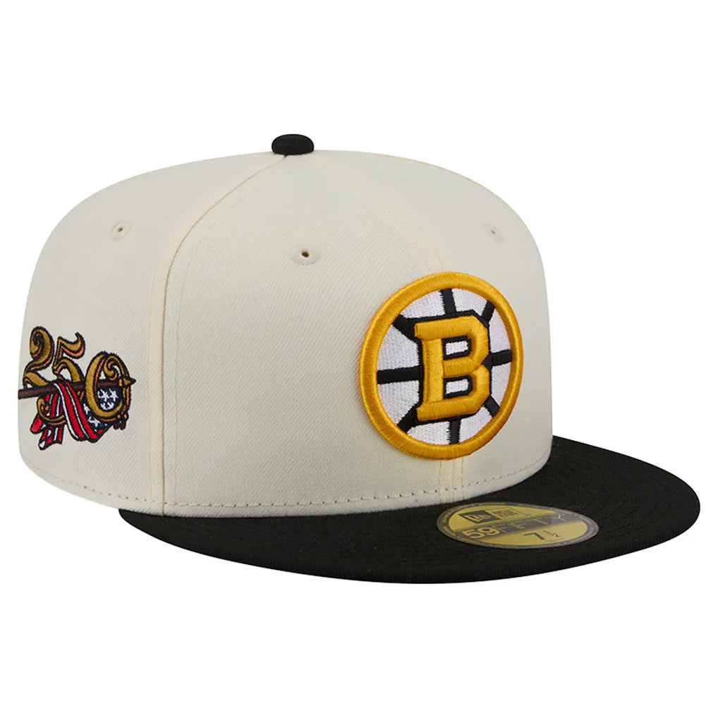 Boston Bruins New Era 250th Anniversary of the United States Two-Tone 59FIFTY Fitted Hat - Cream