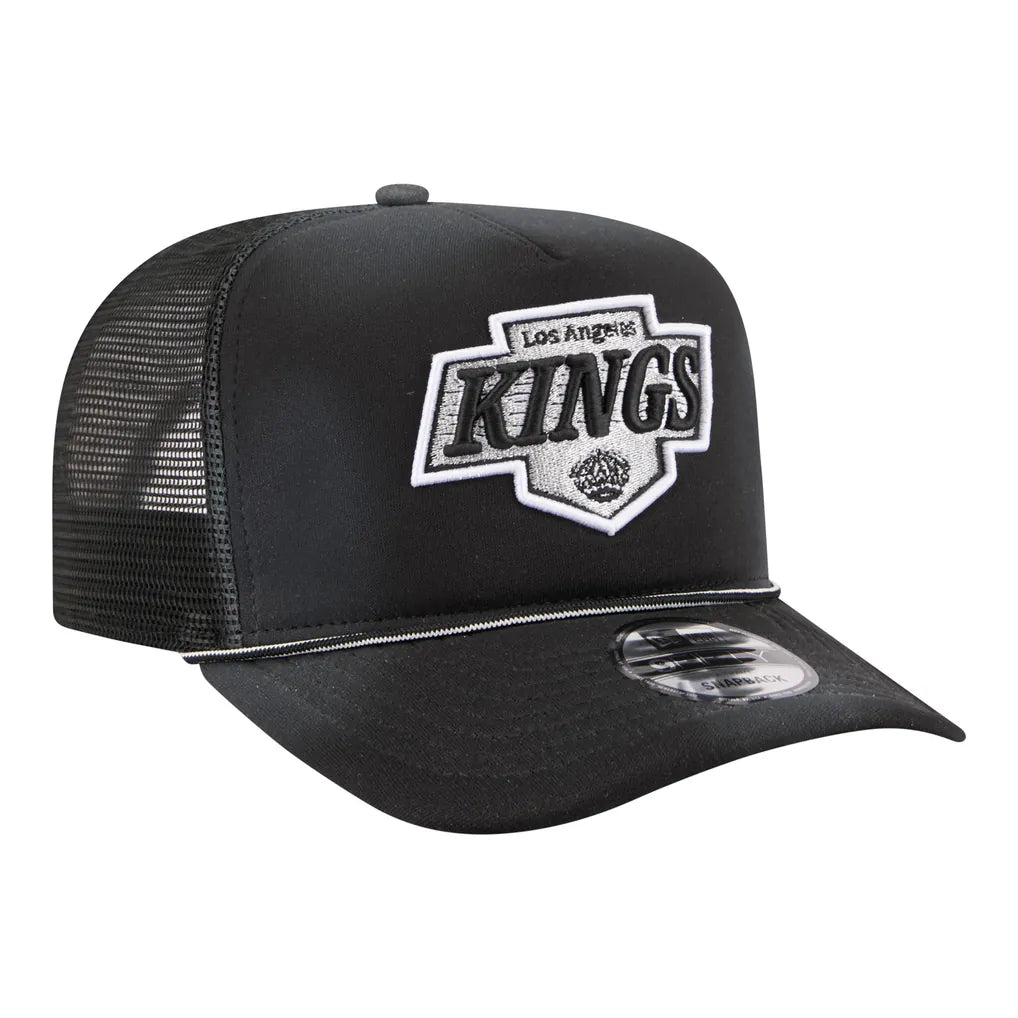 Los Angeles Kings New Era Faded A-Frame 9FIFTY Trucker Snapback Hat - Black