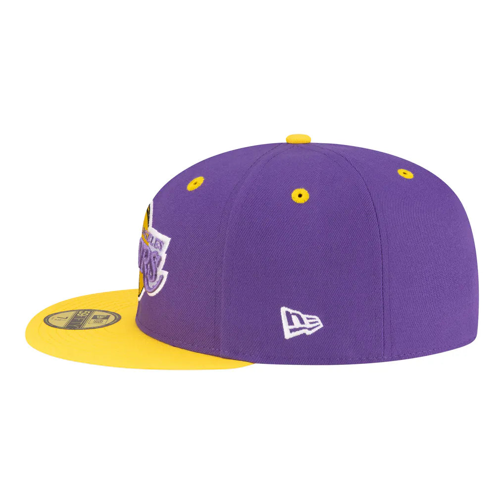 Los Angeles Lakers New Era 80s Throwback 59FIFTY Fitted Hat - Purple/Gold
