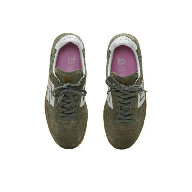 BALMAIN Swan Low-Top Skateboard Shoes 'Green'