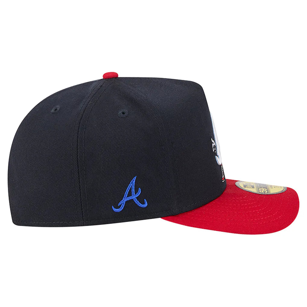 Atlanta Braves New Era Cartoon A-Frame 59FIFTY Fitted Hat - Navy/Red