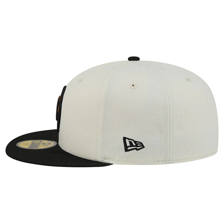 Boston Bruins New Era Localized Stitched 59FIFTY Fitted Hat - Cream/Black