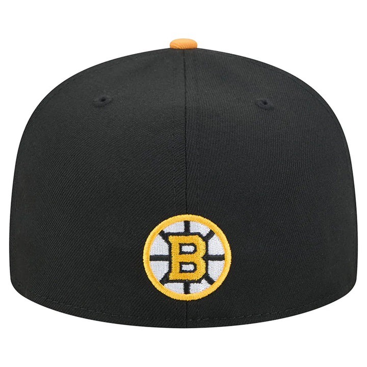 Boston Bruins New Era City Icon Stitched Overlay 59FIFTY Fitted Hat - Black/Gold