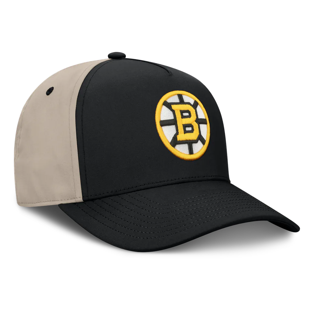 Boston Bruins Fanatics 2026 Stanley Cup Playoffs Locker Room Adjustable Hat - Black/Tan