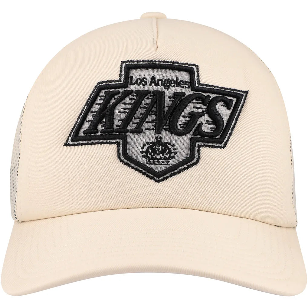Los Angeles Kings Mitchell & Ness Foam Front Trucker Adjustable Hat - Cream Techwosell