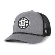 Boston Bruins '47 Carbon Rope Trucker Adjustable Hat - Gray Techwosell