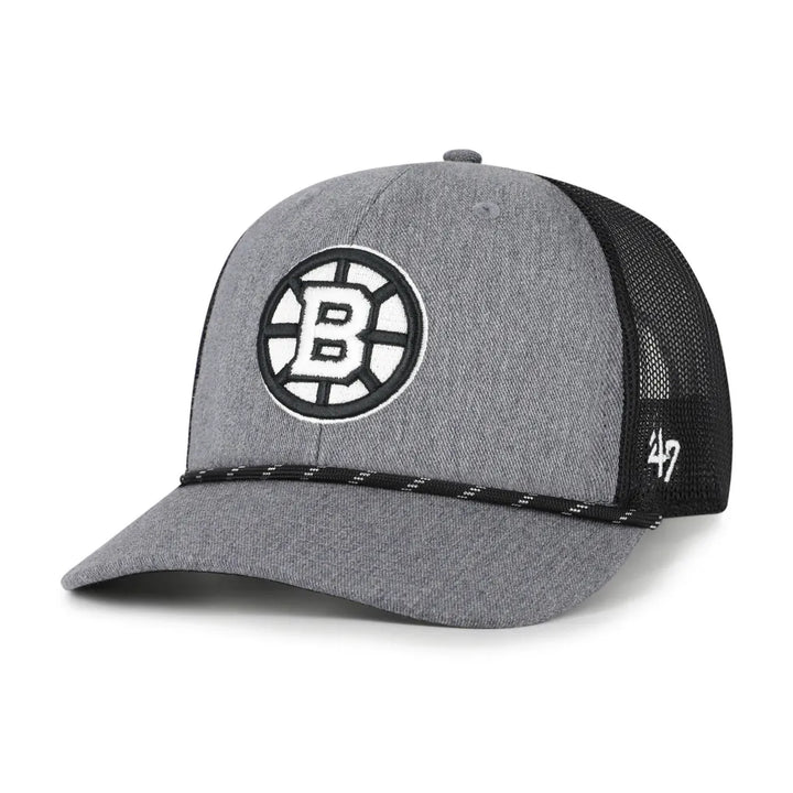 Boston Bruins '47 Carbon Rope Trucker Adjustable Hat - Gray