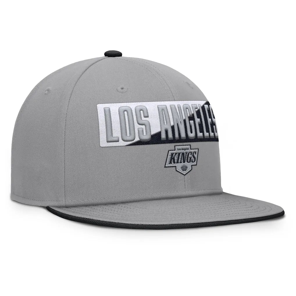Los Angeles Kings Fanatics Fundamentals Duo Split Logo Snapback Hat - Gray Techwosell