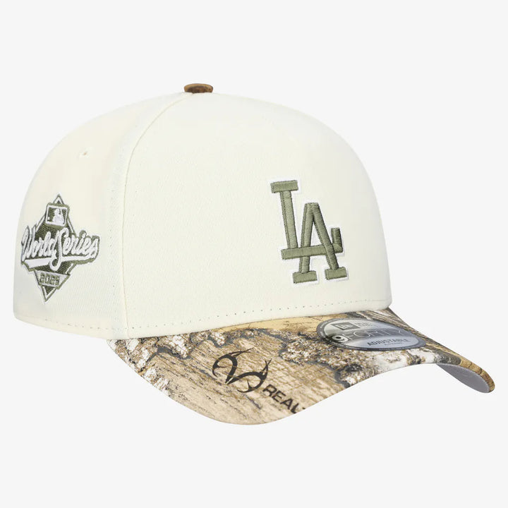 Los Angeles Dodgers New Era 9FORTY A-Frame Adjustable Hat - Cream/Realtree Camo