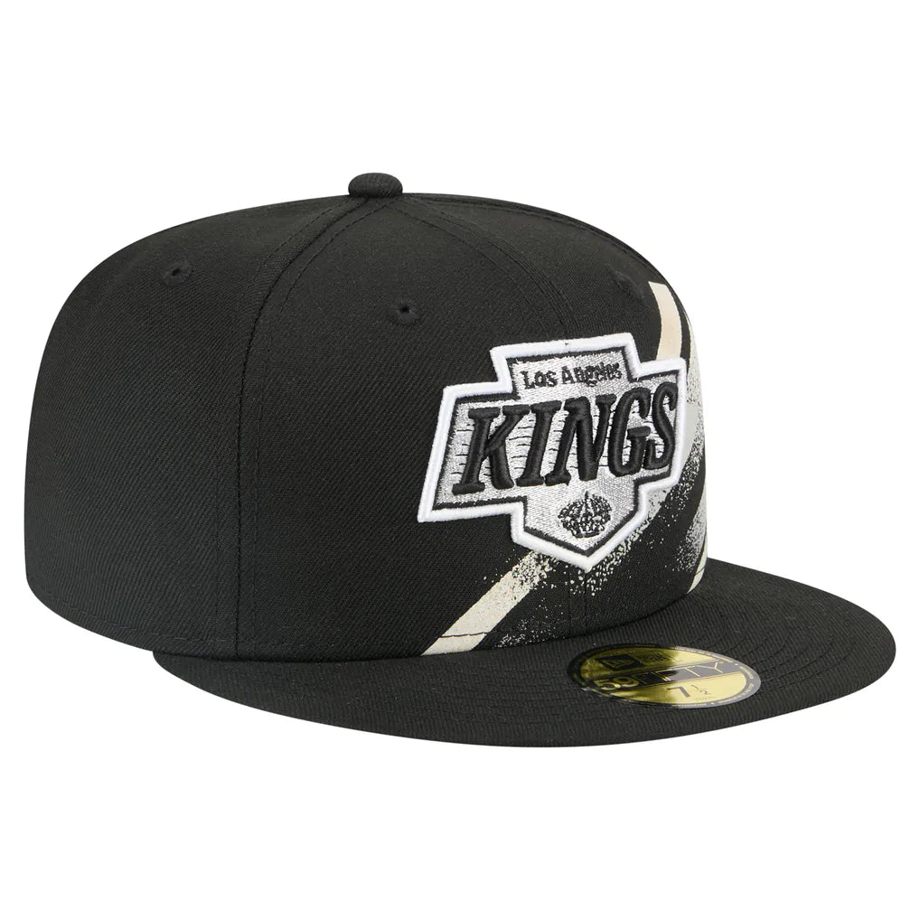 Los Angeles Kings New Era Faded Lines 59FIFTY Fitted Hat - Black