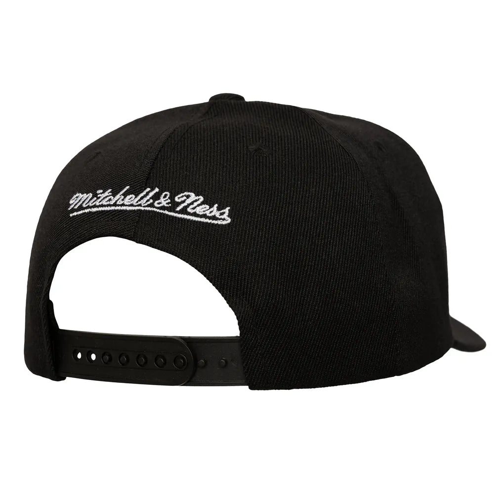 Los Angeles Kings Mitchell & Ness Busted Logo Wordmark Wrap-Around Pro Pinch Adjustable Hat - Black Techwosell