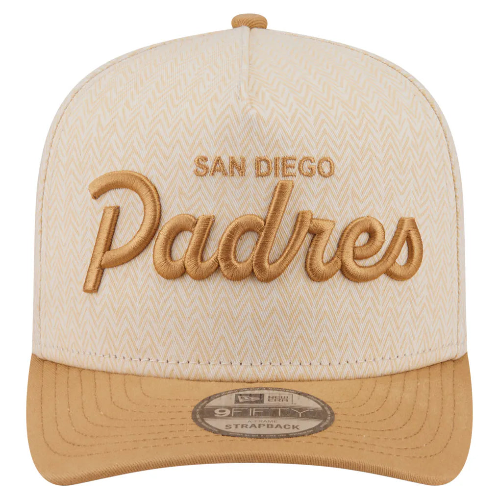 San Diego Padres New Era Herringbone 9FIFTY A-Frame Snapback Hat - Cream