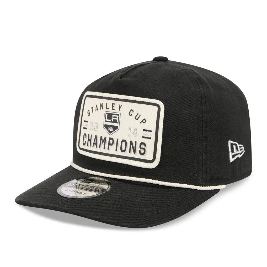 Los Angeles Kings New Era Throwback Stanley Cup Champions Side Patch 19TWENTY Adjustable Hat - Black Techwosell