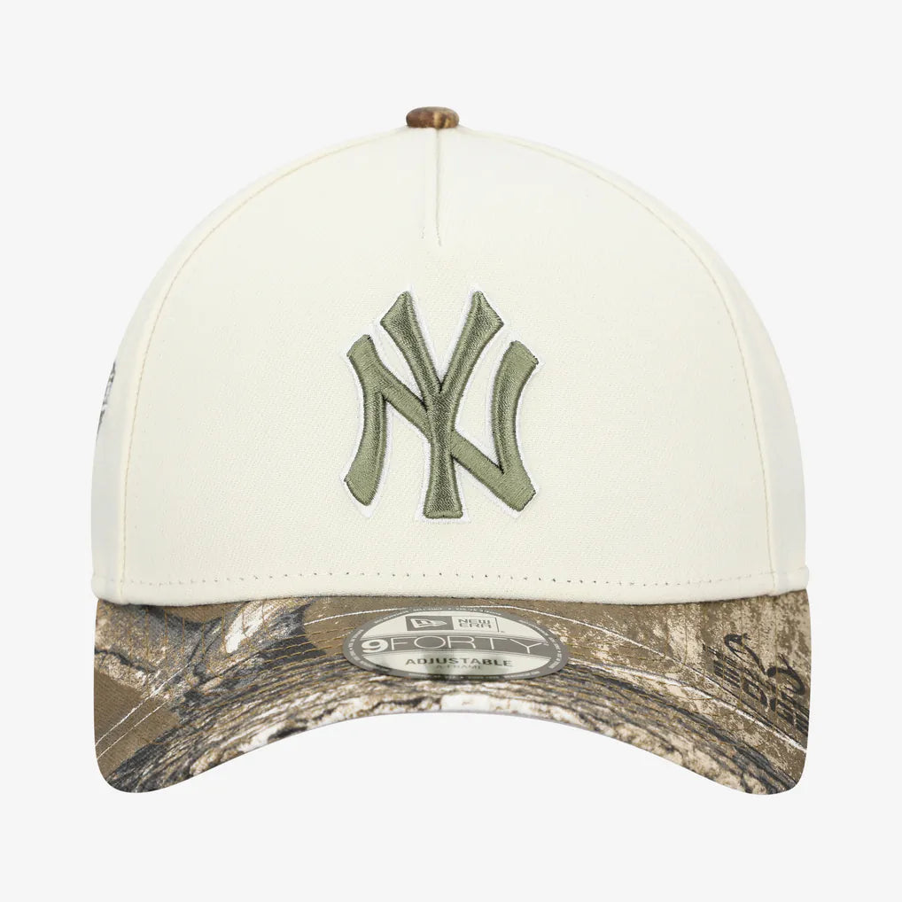 New York Yankees New Era 9FORTY A-Frame Adjustable Hat - Cream/Realtree Camo Techwosell