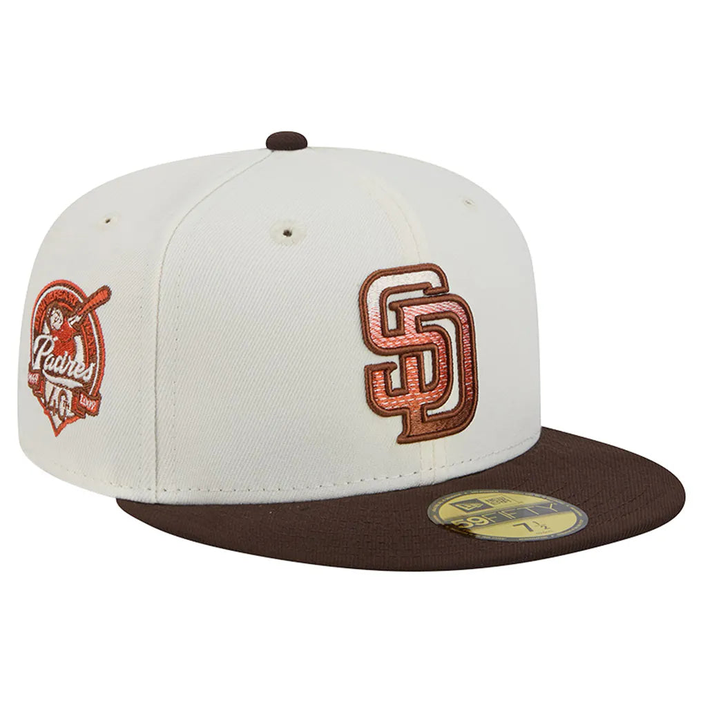 San Diego Padres New Era Pumpkin Spice 59FIFTY Fitted Hat - Natural/Brown Techwosell