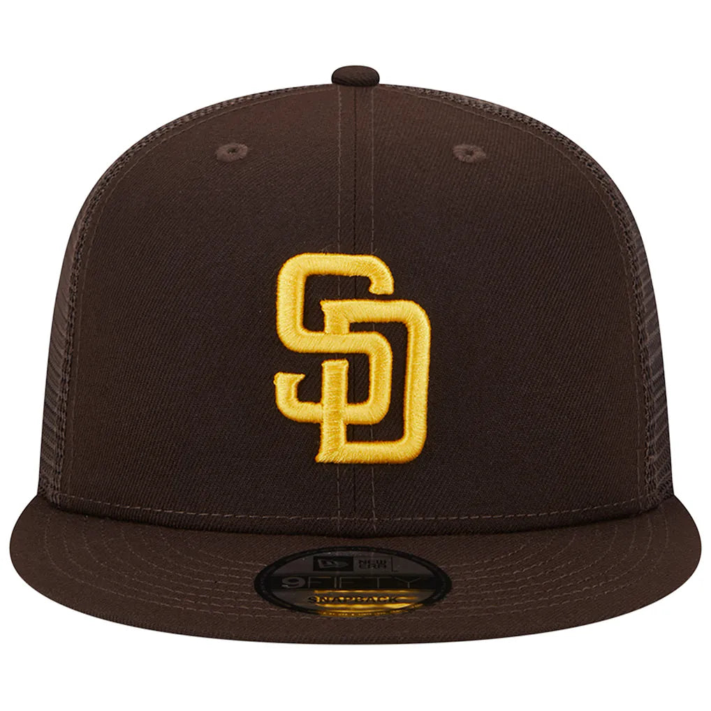 San Diego Padres New Era Team Color Trucker 9FIFTY Snapback Hat - Brown Techwosell