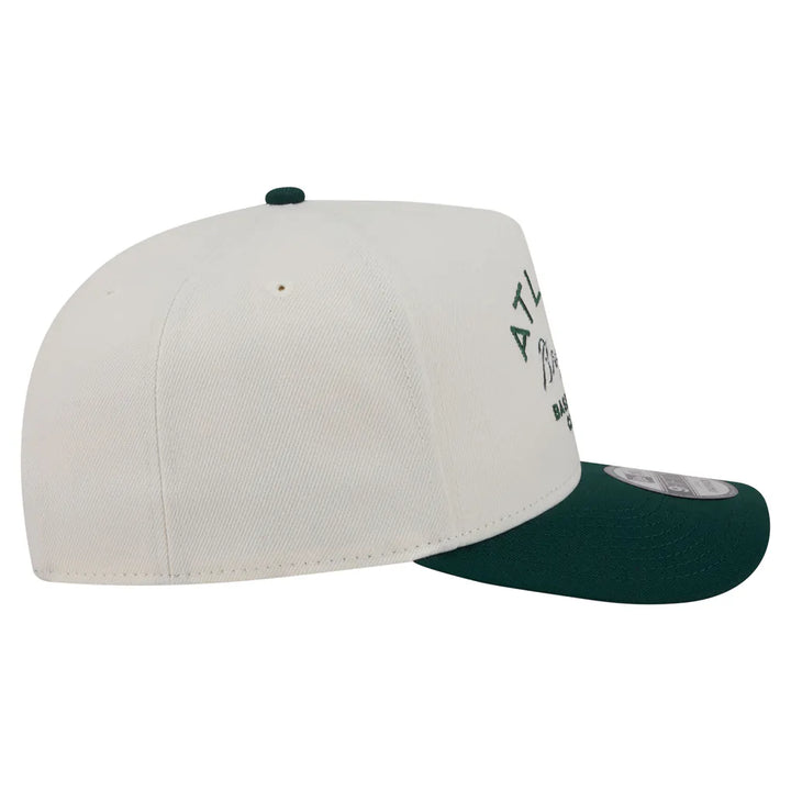 Atlanta Braves New Era Chrome A-Frame 9FIFTY Snapback Hat - Cream/Dark Green