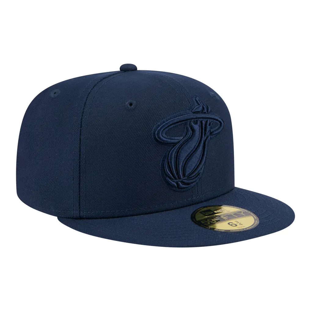 Miami Heat New Era Tonal Color Pack 59FIFTY Fitted Hat - Navy Techwosell