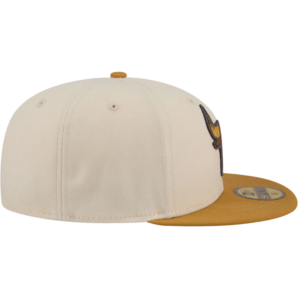 Chicago Bulls New Era Two-Tone Color Pack 59FIFTY Fitted Hat - Cream/Tan