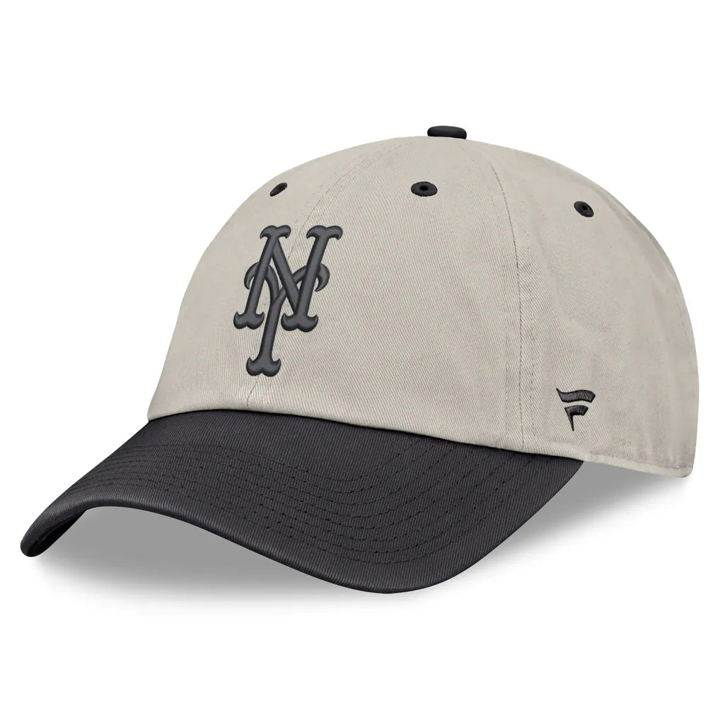 New York Mets Fanatics Frame Adjustable Hat - Beige/Charcoal