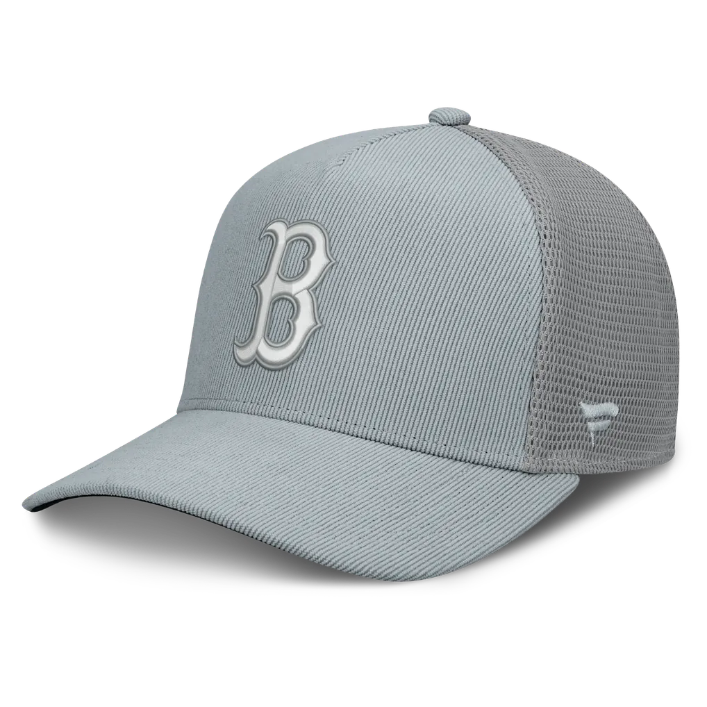 Boston Red Sox Fanatics Corduroy Relief Trucker Adjustable Hat - Gray