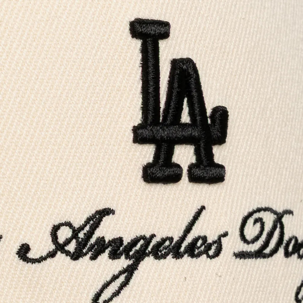 Los Angeles Dodgers Mitchell & Ness Flawless Stretch Snapback Hat - Cream/Black