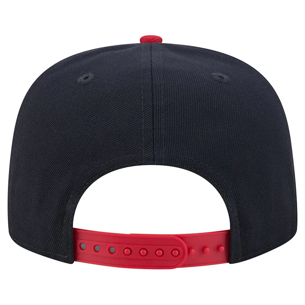 Atlanta Braves New Era Chenille Gradient A-Frame 9FIFTY Snapback Hat - Navy/Red Techwosell