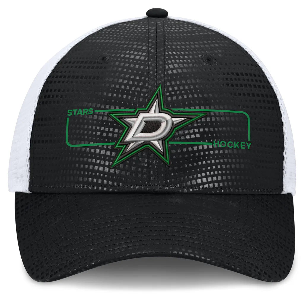 Dallas Stars Fanatics Authentic Pro Rink Boxed Logo Trucker Hat - Black Techwosell