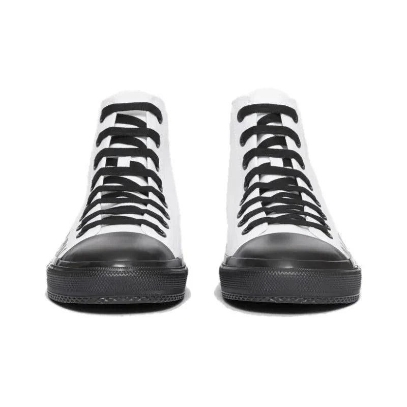 Burberry Slip-Resistant High-Top Canvas Shoes Black White