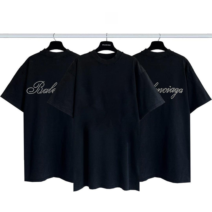 Balenciaga Handwritten Black T-Shirt Without Collar