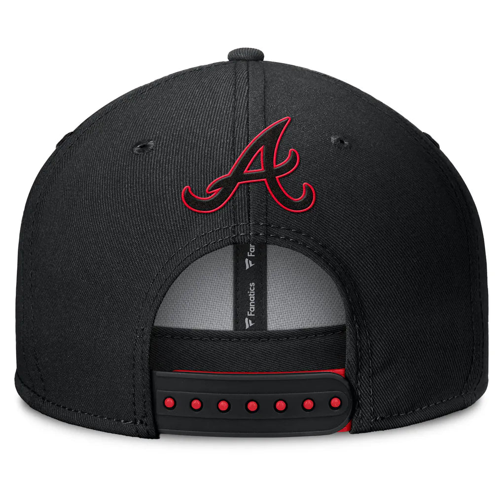 Atlanta Braves Fanatics Glint Snapback Hat - Black
