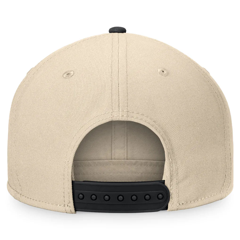 Boston Bruins Fanatics Goalaso Snapback Hat - Cream/Black