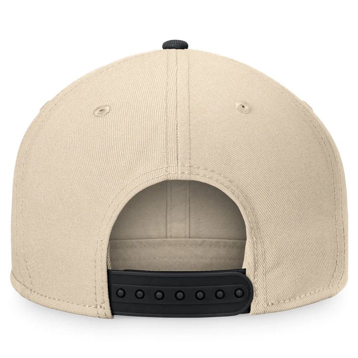 Boston Bruins Fanatics Goalaso Snapback Hat - Cream/Black