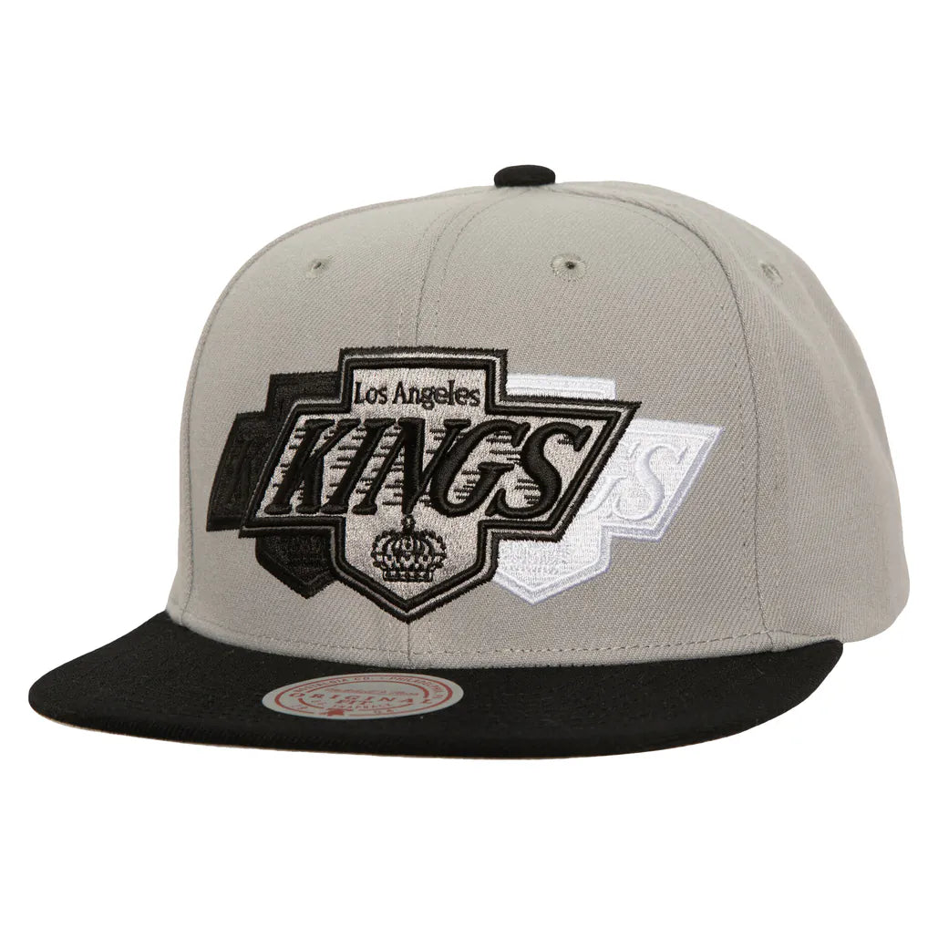 Los Angeles Kings Mitchell & Ness Soul Triple Up Snapback Hat - Gray Techwosell