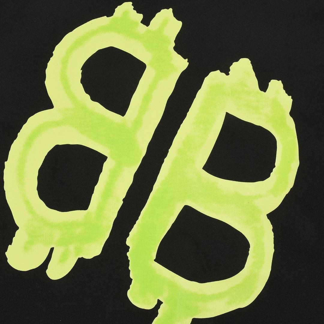 Balenciaga Black & Green T-Shirt Without Collar