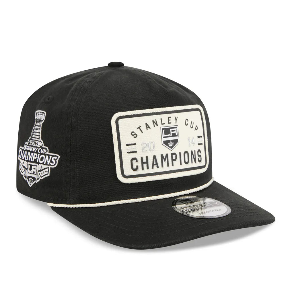 Los Angeles Kings New Era Throwback Stanley Cup Champions Side Patch 19TWENTY Adjustable Hat - Black