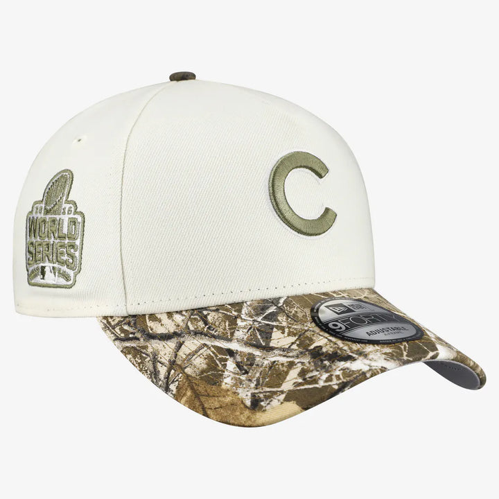 Chicago Cubs New Era 9FORTY A-Frame Adjustable Hat - Cream/Realtree Camo