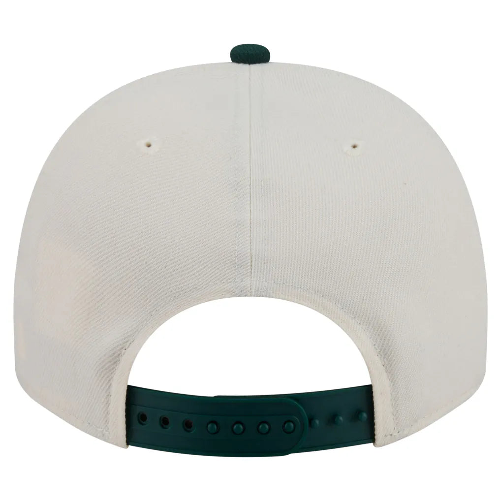 New York Mets New Era Chrome A-Frame 9FIFTY Snapback Hat - Cream/Dark Green