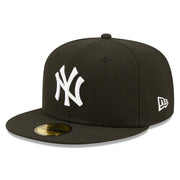 New York Yankees New Era Team Logo 59FIFTY Fitted Hat - Black Techwosell