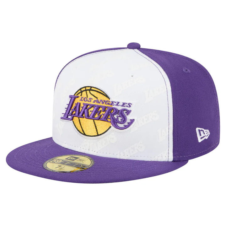 Los Angeles Lakers New Era Repeat 59Fifty Fitted Hat - White/Purple
