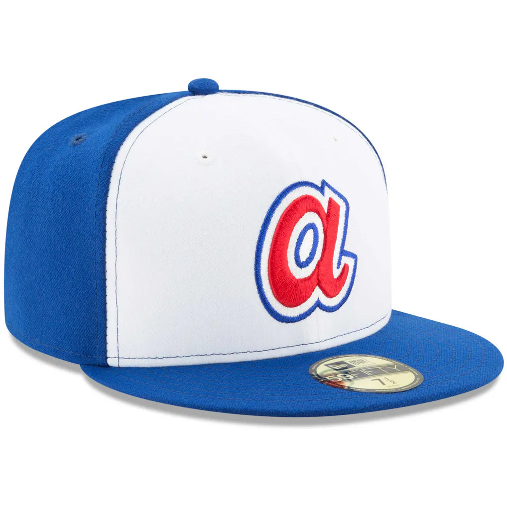 New Era Atlanta Braves Cooperstown Collection 59FIFTY Fitted Hat - White/Royal
